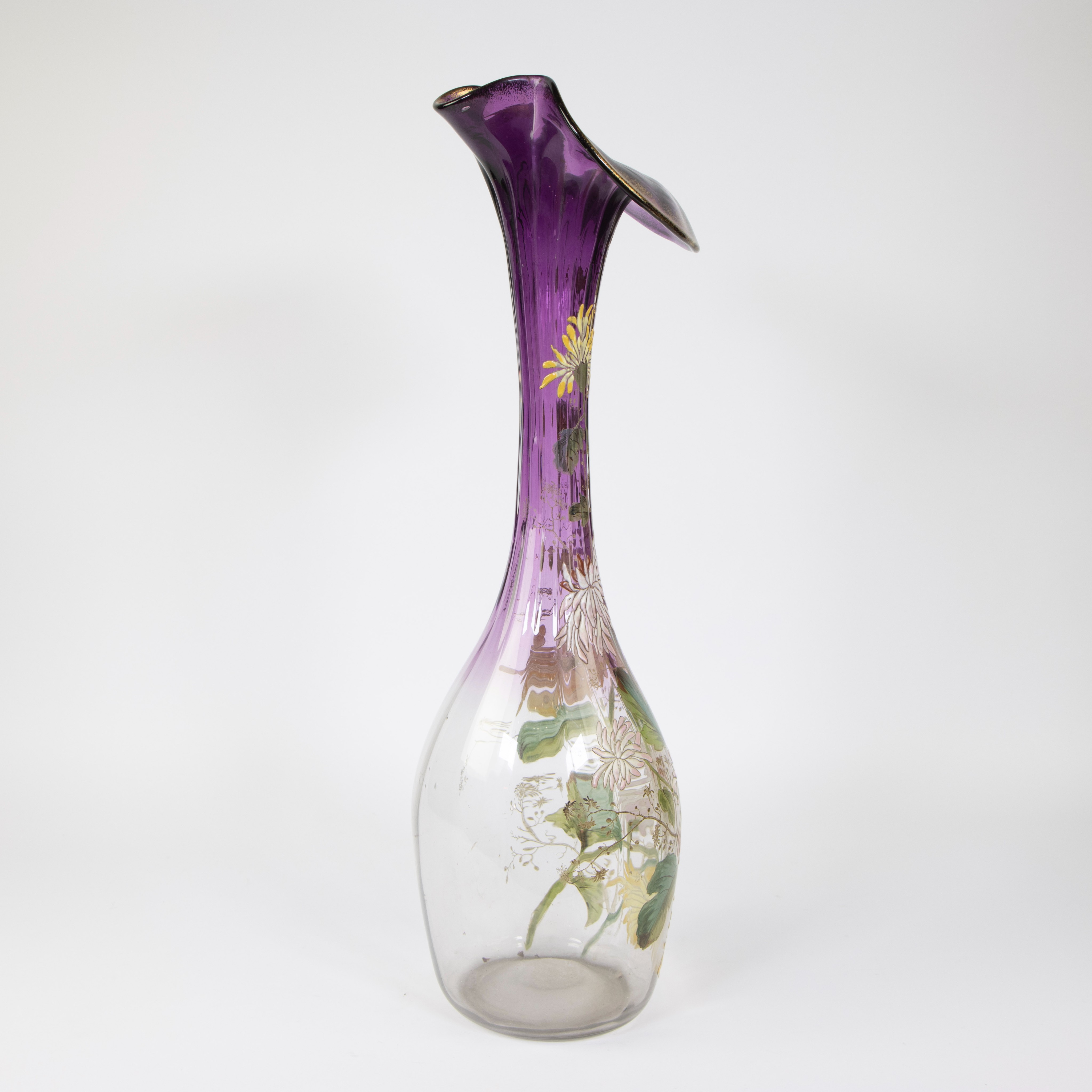 Art Nouveau style vase attributed to François-Théodore LEGRAS (1839-1916), with orchid-shaped collar - Image 4 of 5