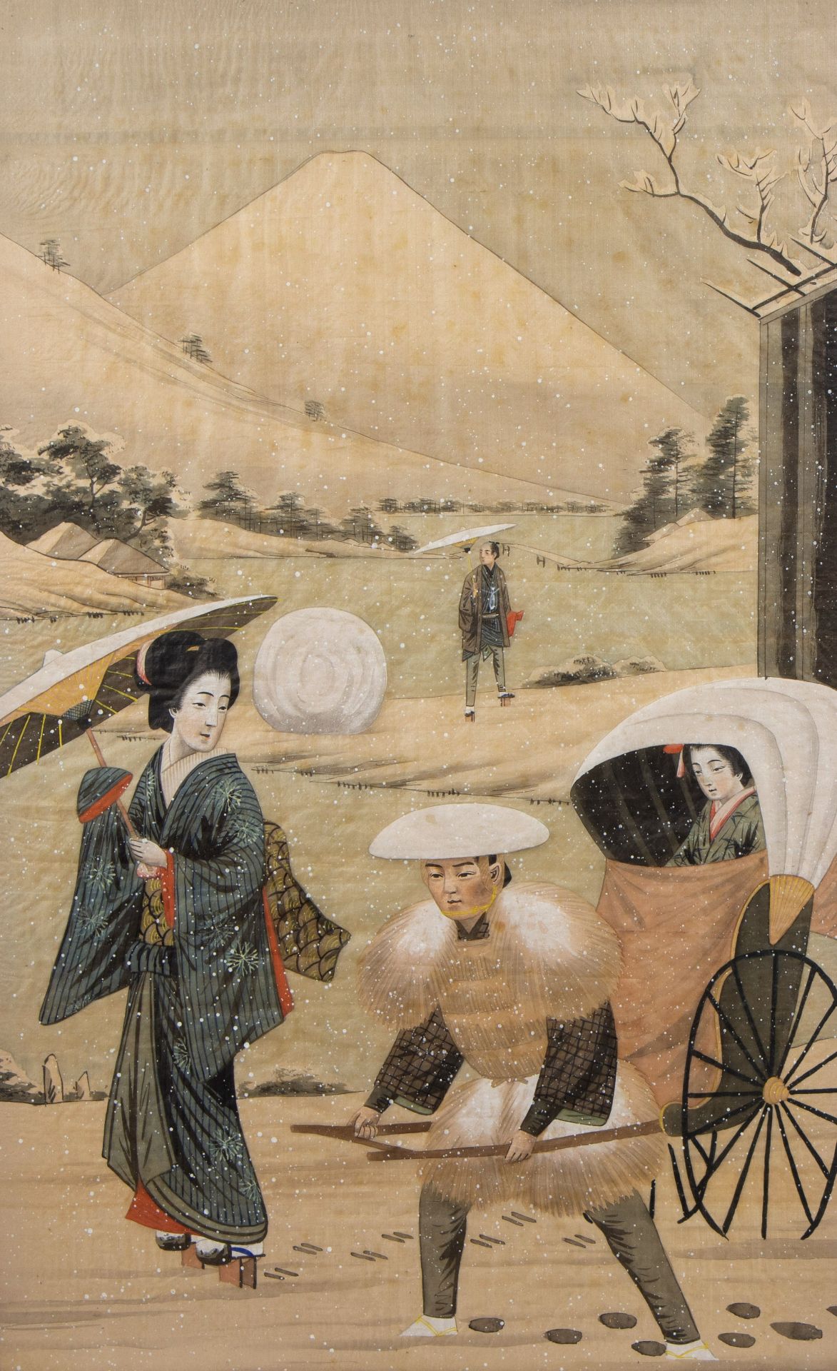Pair of Japanese watercolors, ca 1900 - Bild 3 aus 5