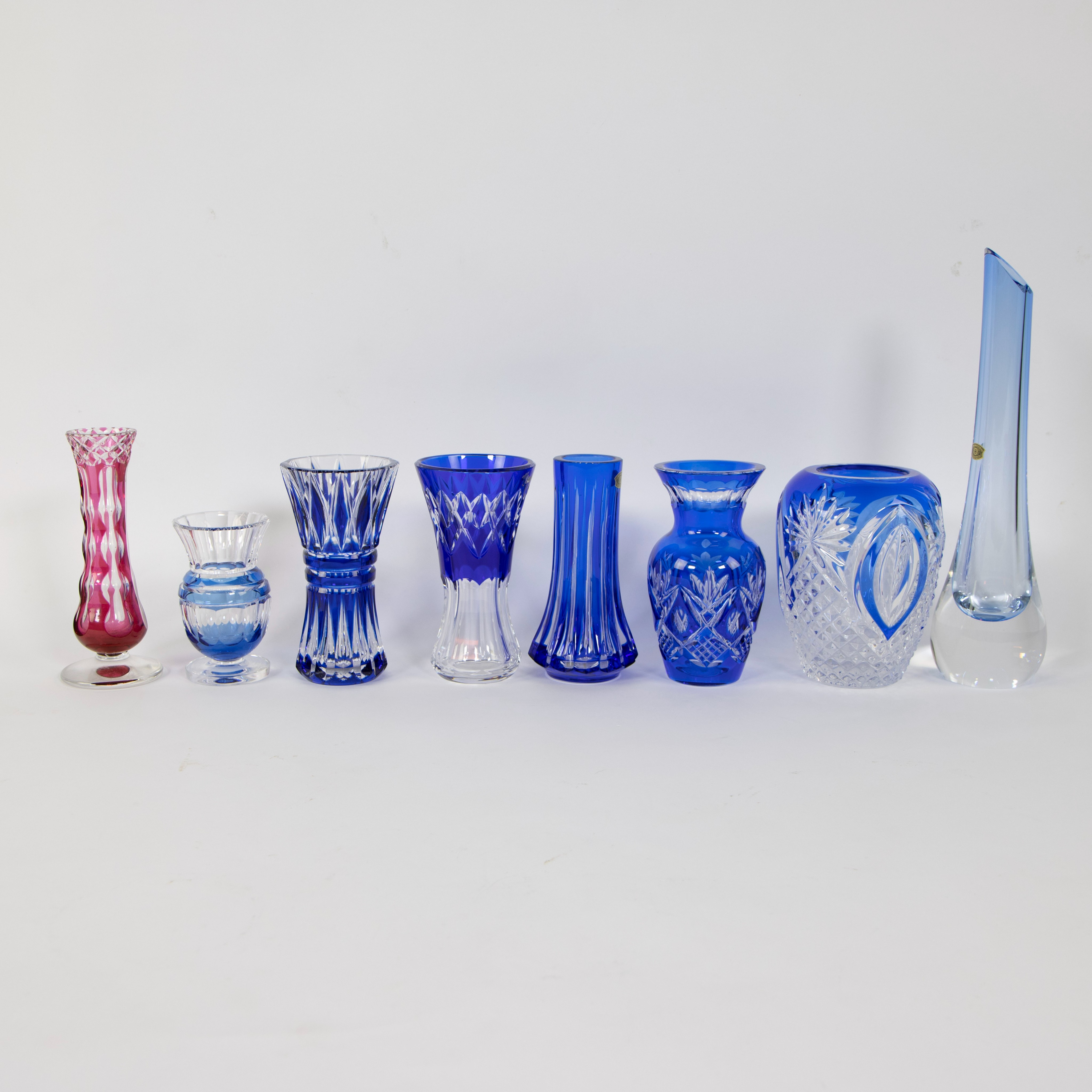 Large collection (8) of crystal vases VAL SAINT LAMBERT - Image 4 of 4