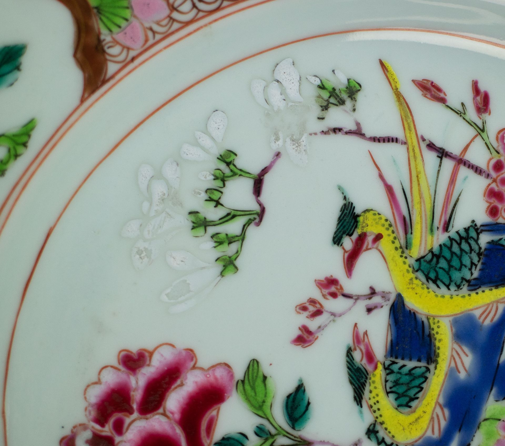 3 Chinese plates famille rose Qianlong - Image 3 of 9