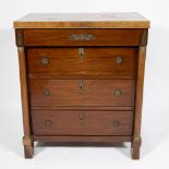Empire chest of drawers with folding top lid in acajou.