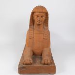 Terracotta garden statue of a sphinx ca 1880 Retour de l'Egypte