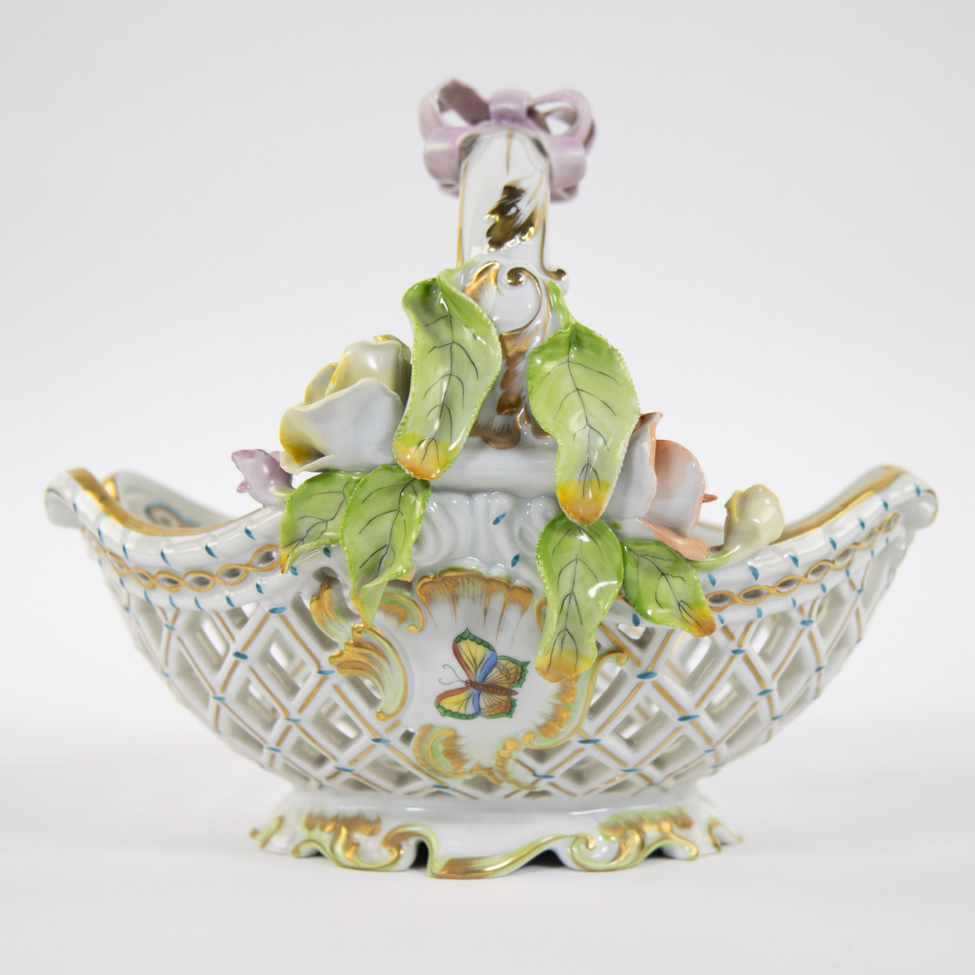 Herend porcelain basket, marked - Bild 2 aus 7