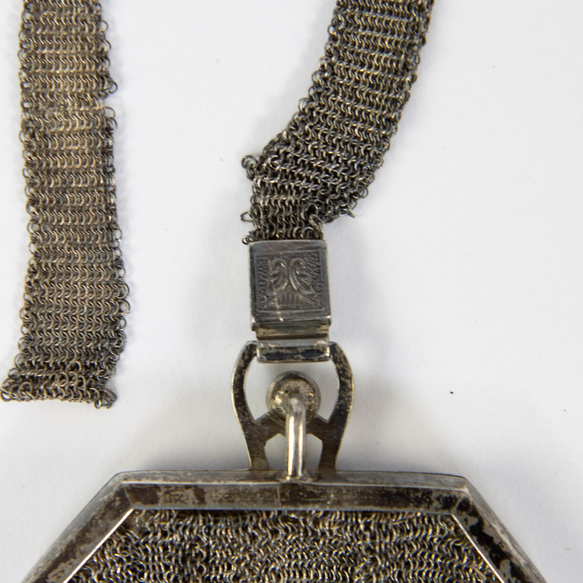 Art Deco handbag silver with bakelite closure + small handbag silver - Image 2 of 3