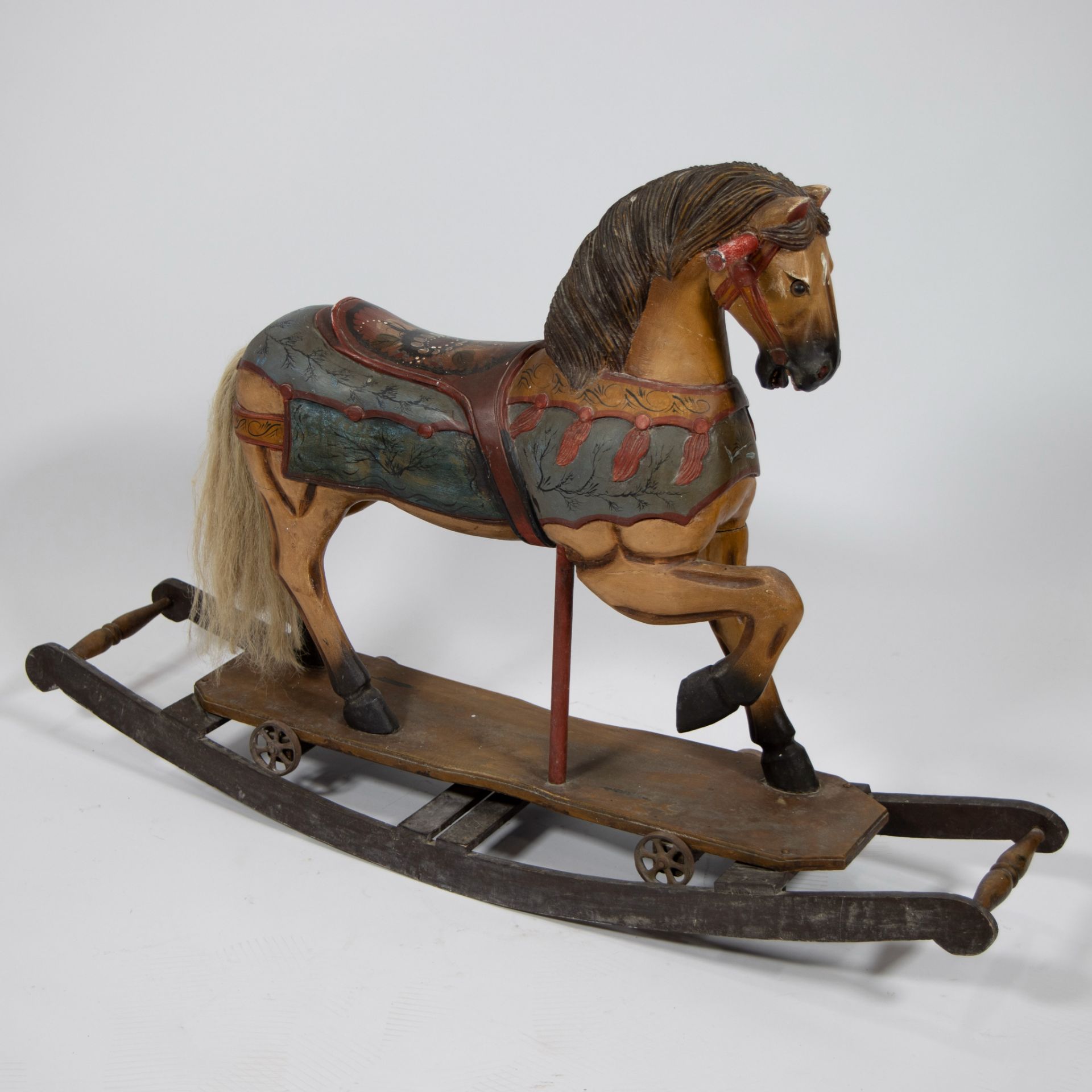 Polychrome painted rocking horse