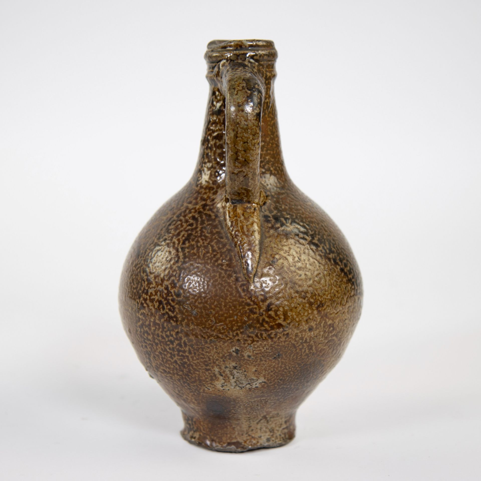 A glazed ceramic bellarmine jar (Bartmannskrug) with bearded face to the neck, German, 17th century - Image 5 of 8