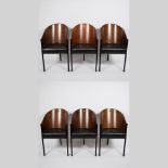 Set of 6 Costes chairs after Philippe Starck, not marked.