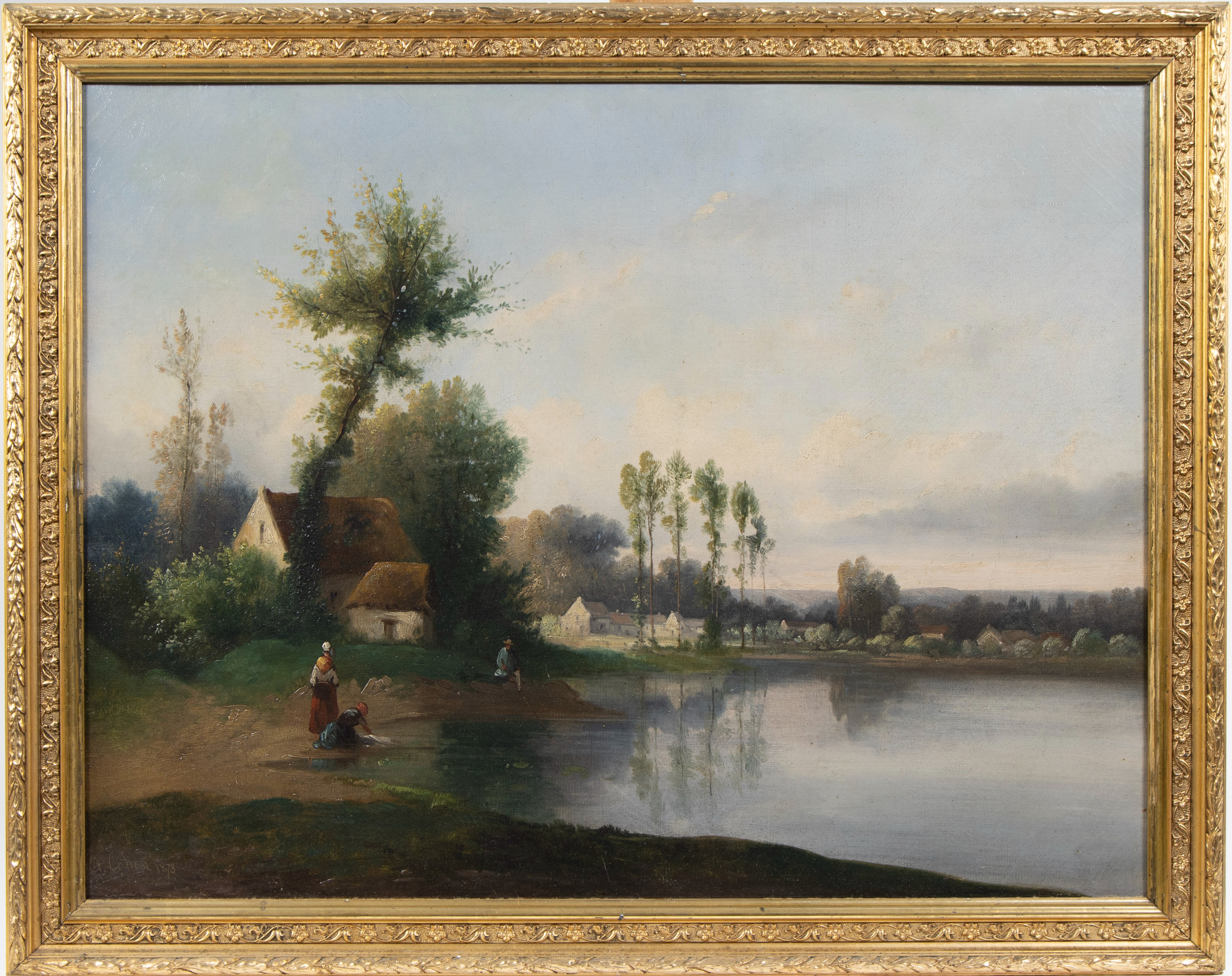 European school 19th century, oil on canvas Landscape, signed A Cohen and dated 1873 - Image 2 of 4