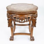 Chinese pedestal with marble top 20th century