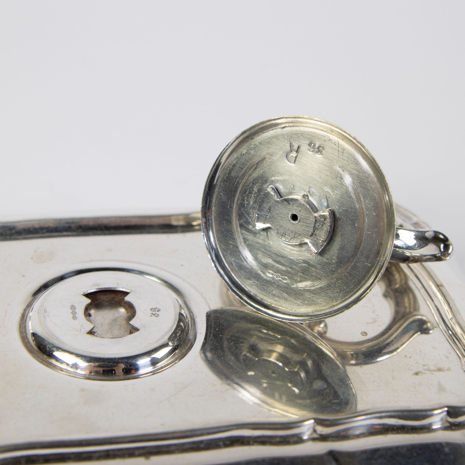 Solid Italian silver vegetable dish 20th century, marked - Image 6 of 7