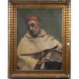 19th century oil on canvas Monk with bible, anonymous