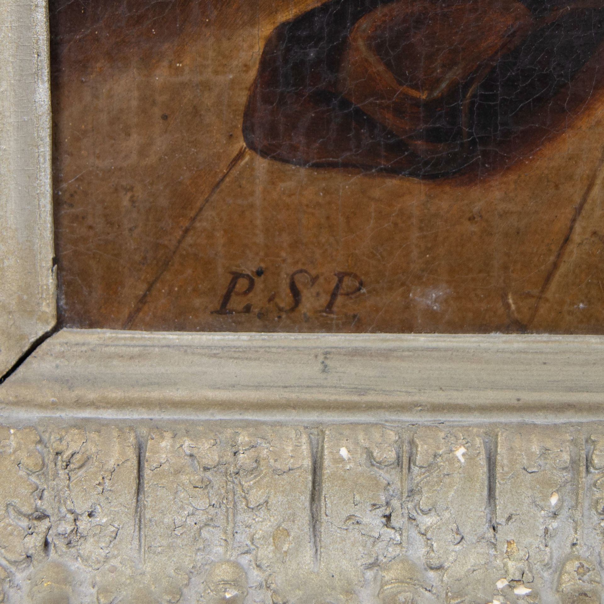 18th century oil on canvas The Inn, monogram PSP - Bild 3 aus 4