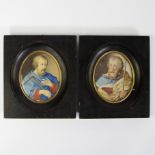Collection of 2 miniatures on parchment 18th century