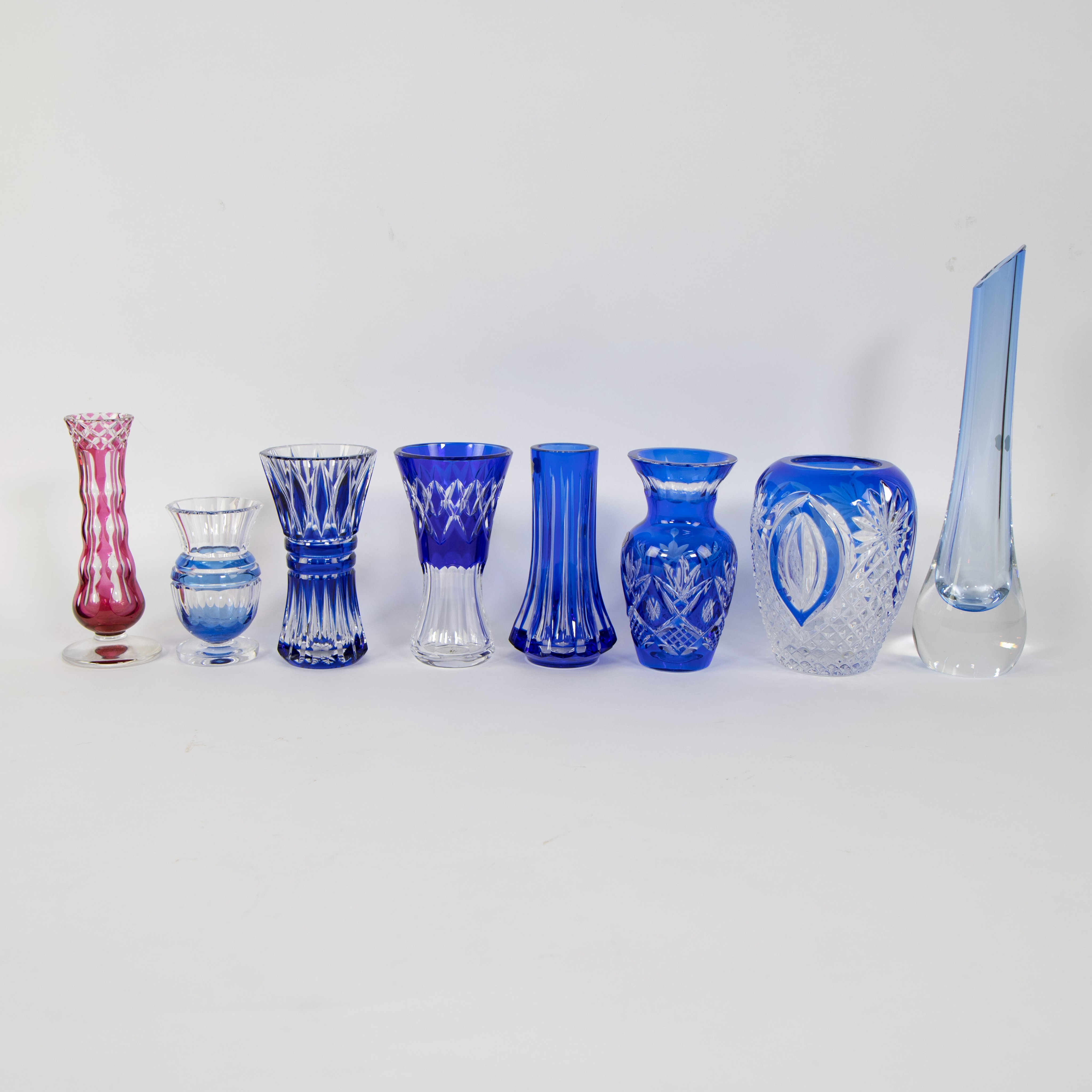 Large collection (8) of crystal vases VAL SAINT LAMBERT - Image 2 of 4