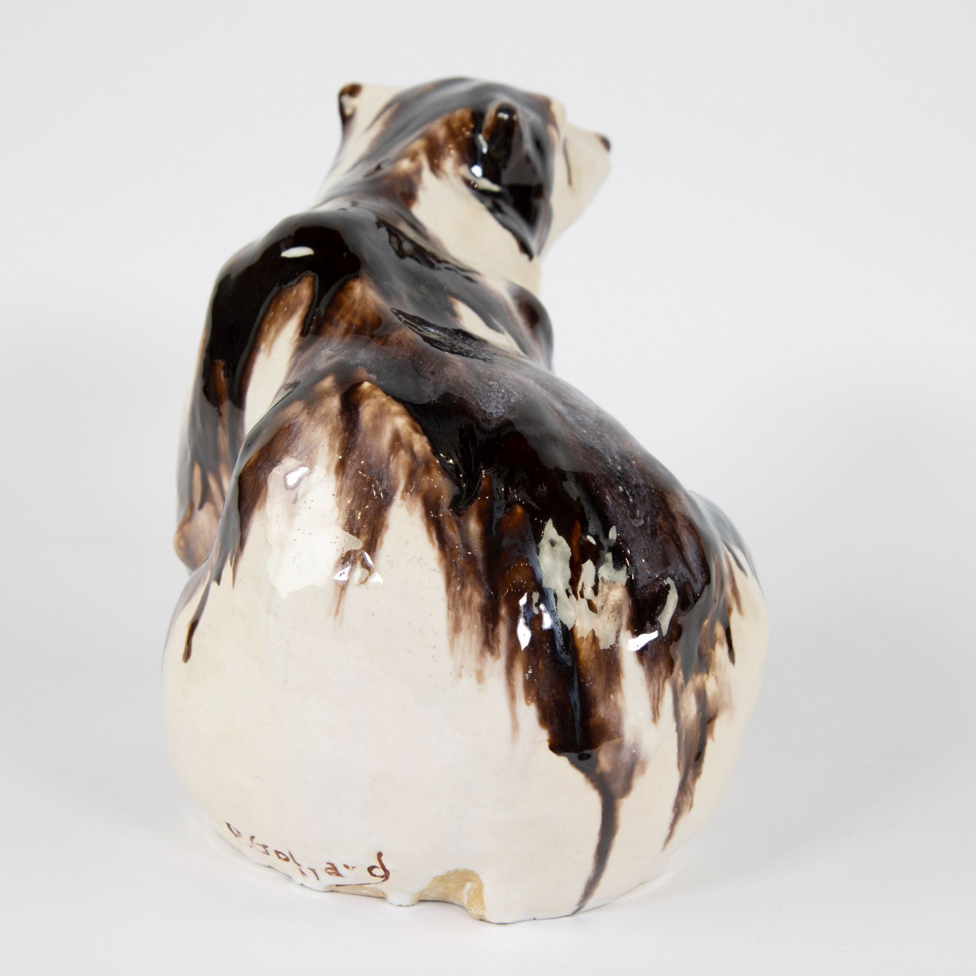 Bear in glazed earthenware signed Goffard - Bild 4 aus 6