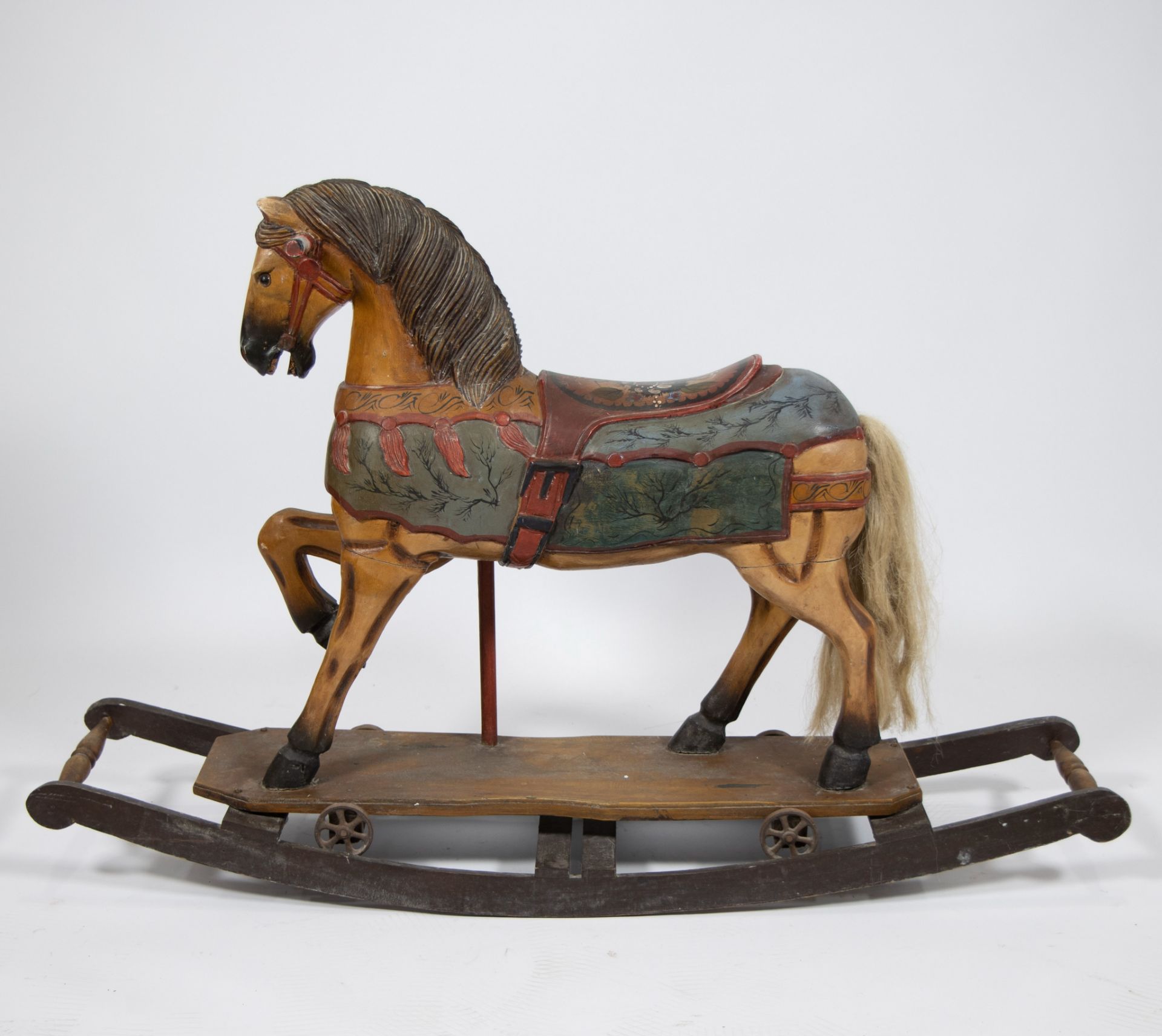 Polychrome painted rocking horse - Image 2 of 3