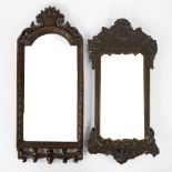 Collection of 2 wooden 19th century mirrors