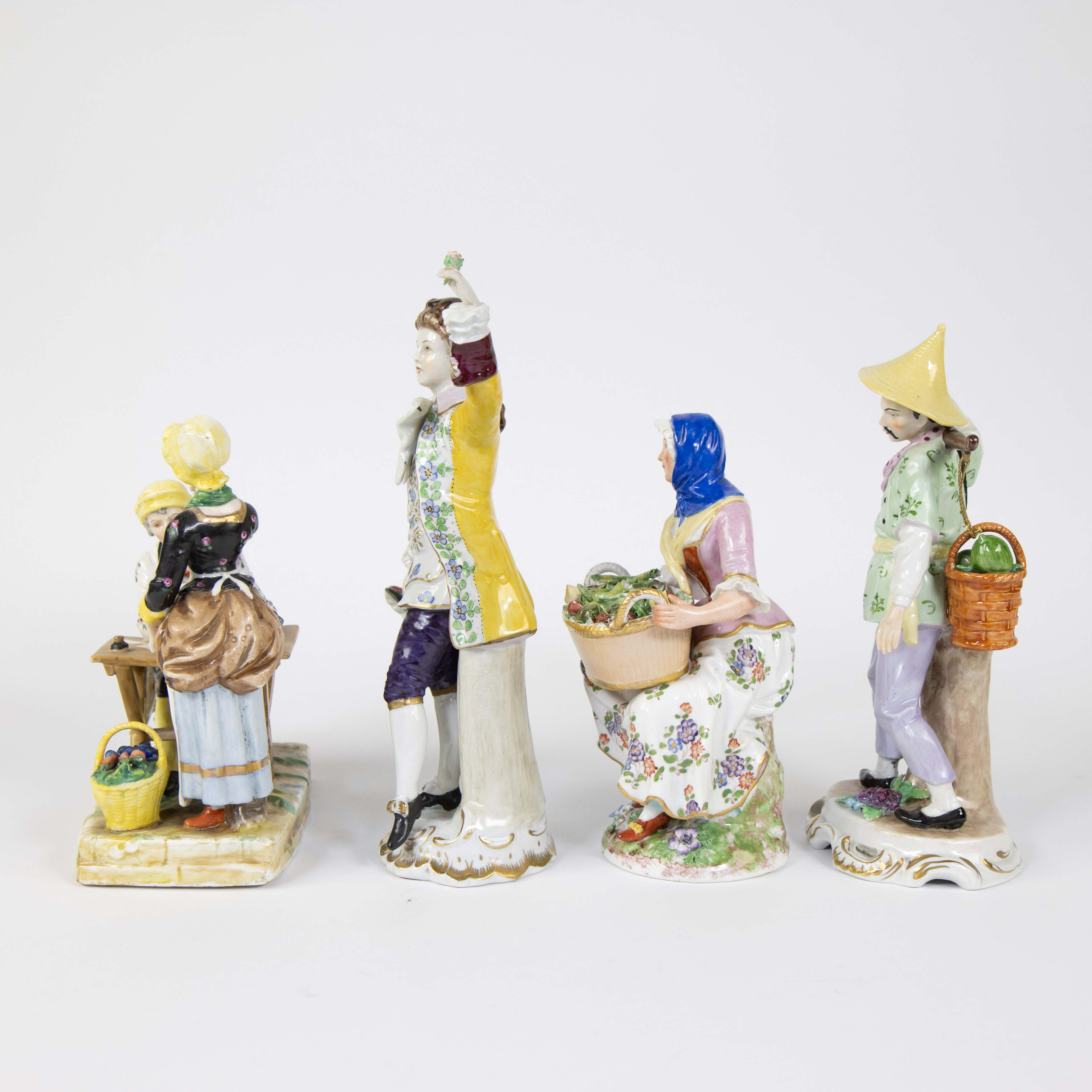 Large collection of porcelain figurines and 2 round lidded boxes (one of which is Sèvres) - Image 3 of 15