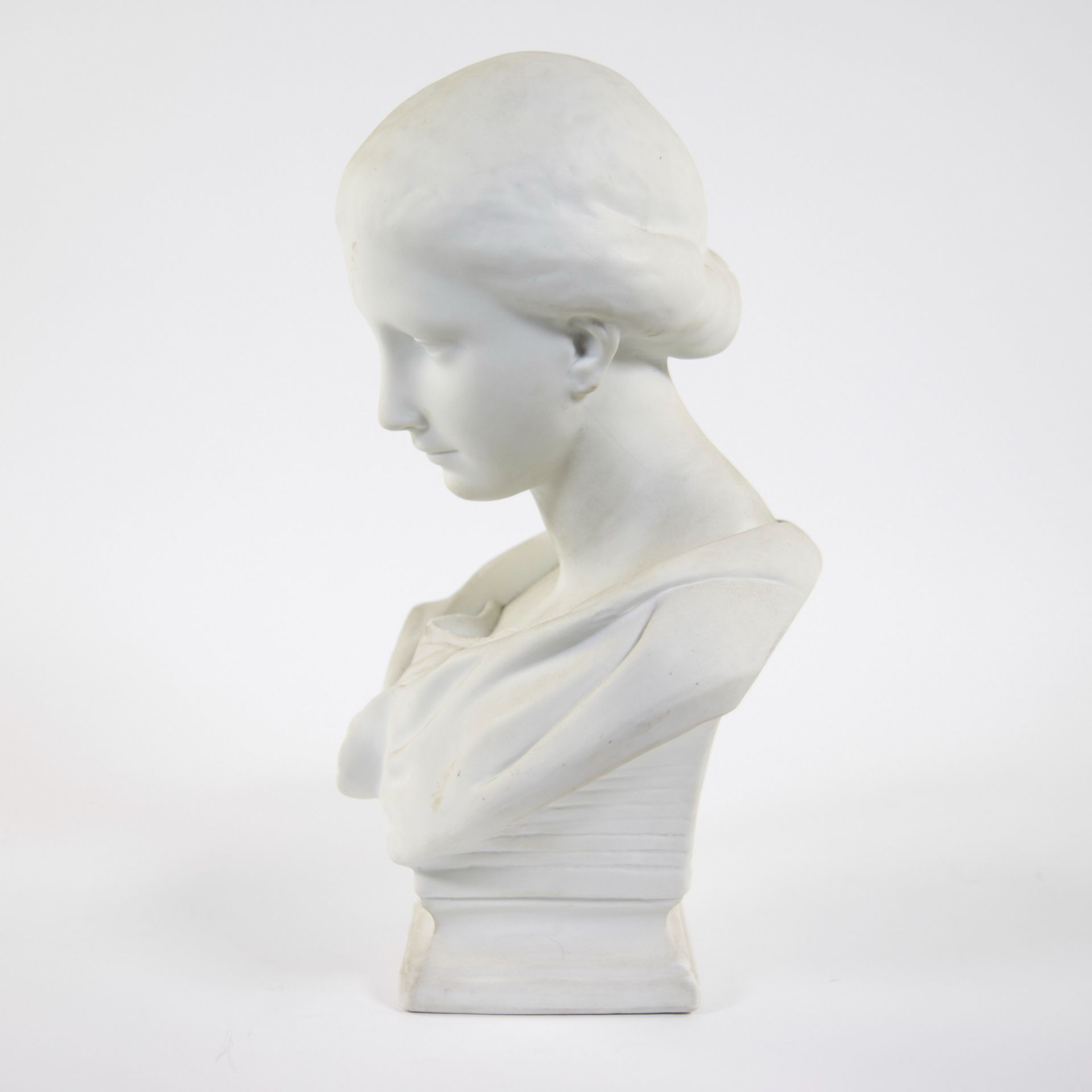 Bust of a young girl in biscuit, after Raphael - Image 2 of 4