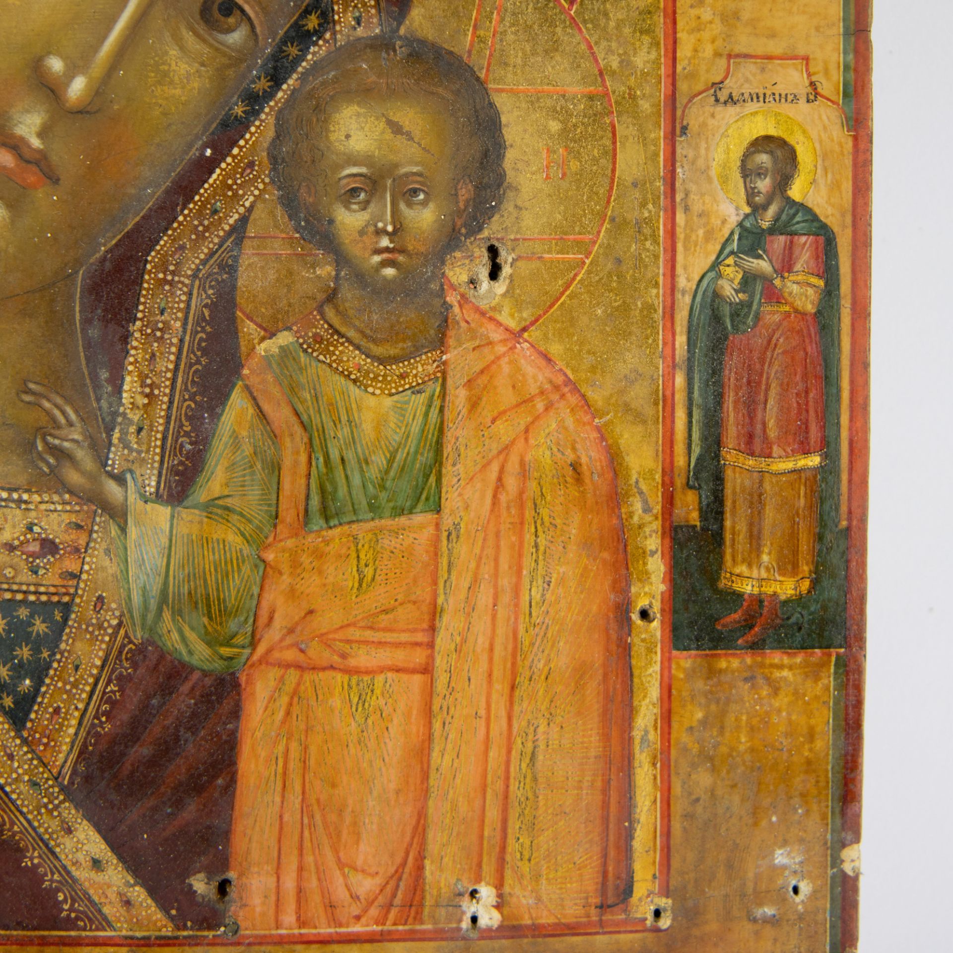 Russian/Orthodox icon with silver riza, 19th century - Image 3 of 9