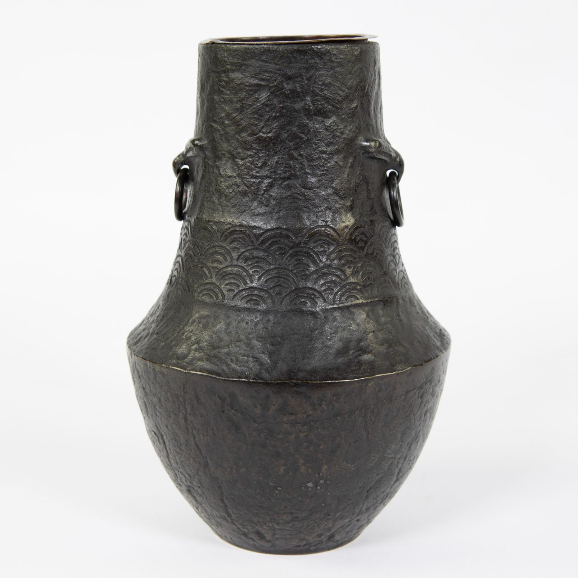 Japanese bronze vase Meiji period - Image 3 of 5
