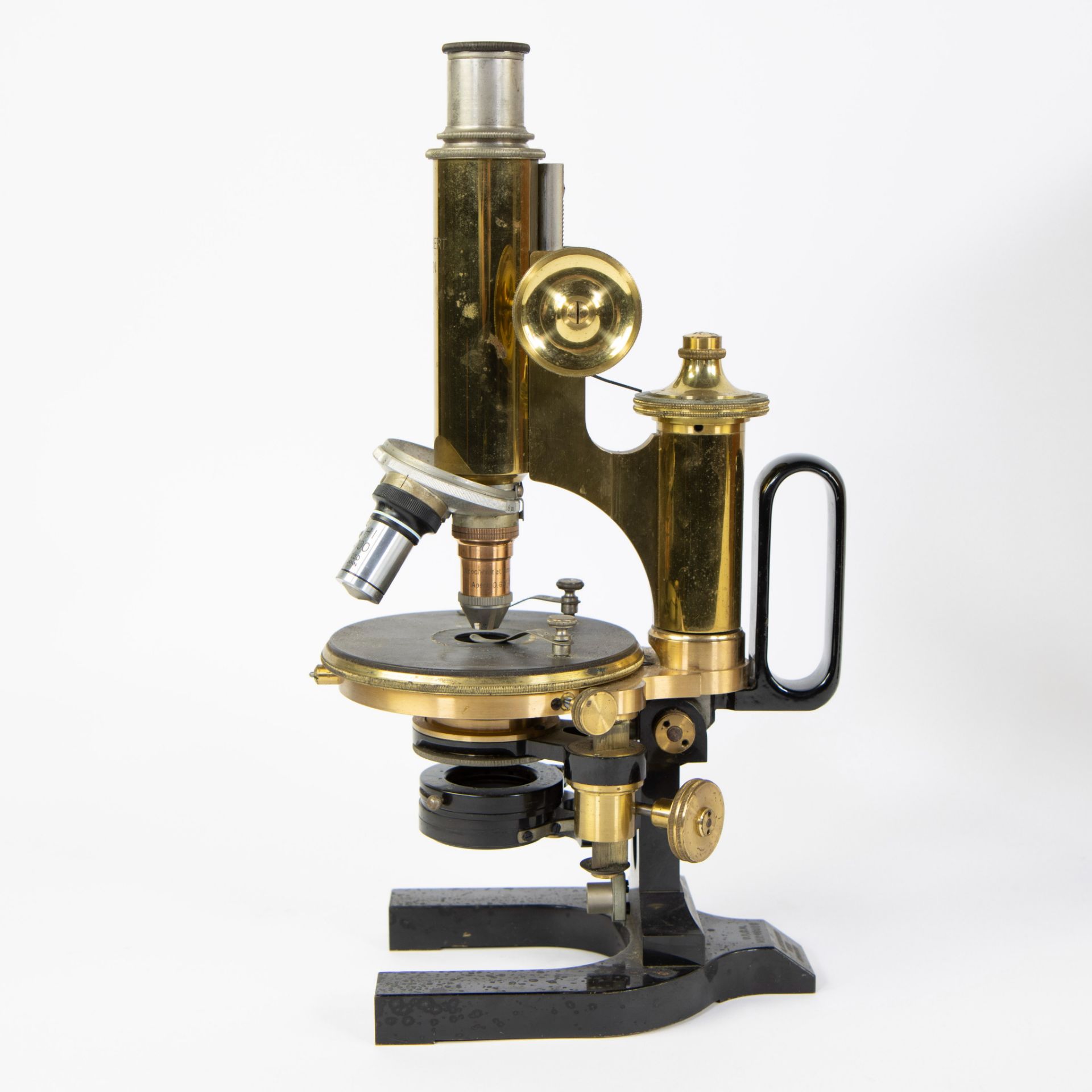 Microscope C. Reichert Wien n° 246019, DRGM in original wooden case, marked - Image 3 of 5