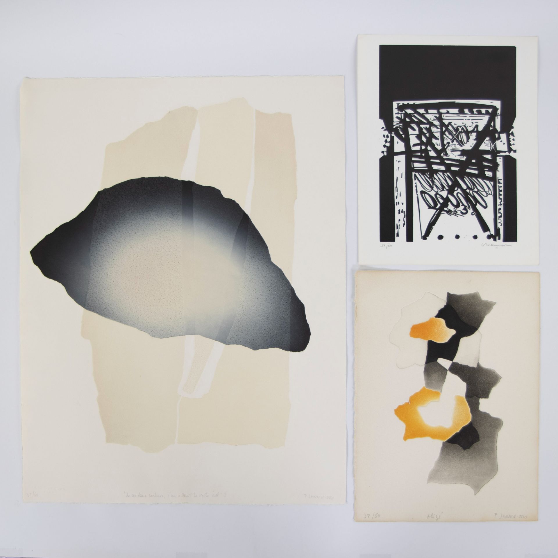 Collection of lithographs P. Jannin, Alizé and De ces deux rochers, signed and numbered in pencil en