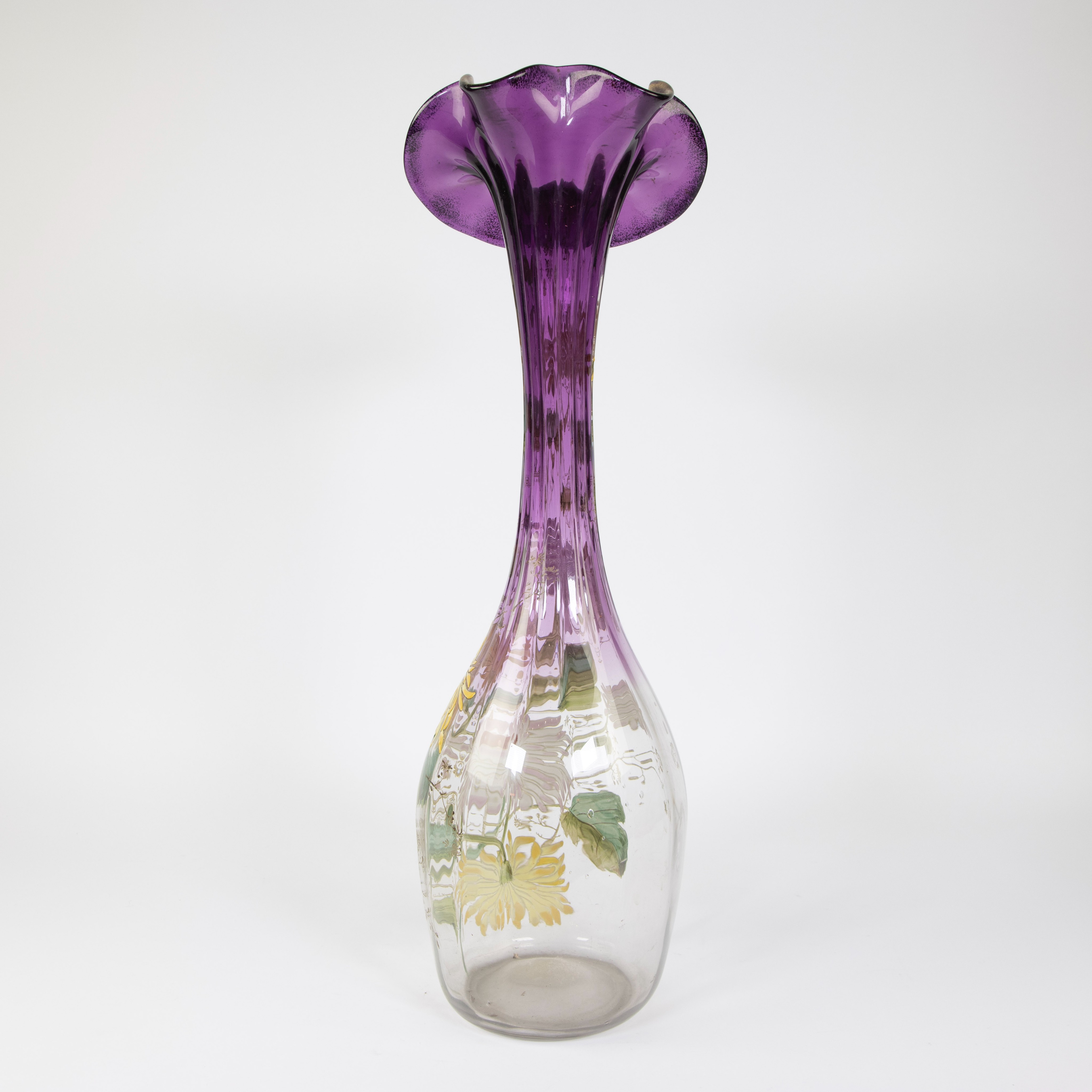 Art Nouveau style vase attributed to François-Théodore LEGRAS (1839-1916), with orchid-shaped collar - Image 3 of 5