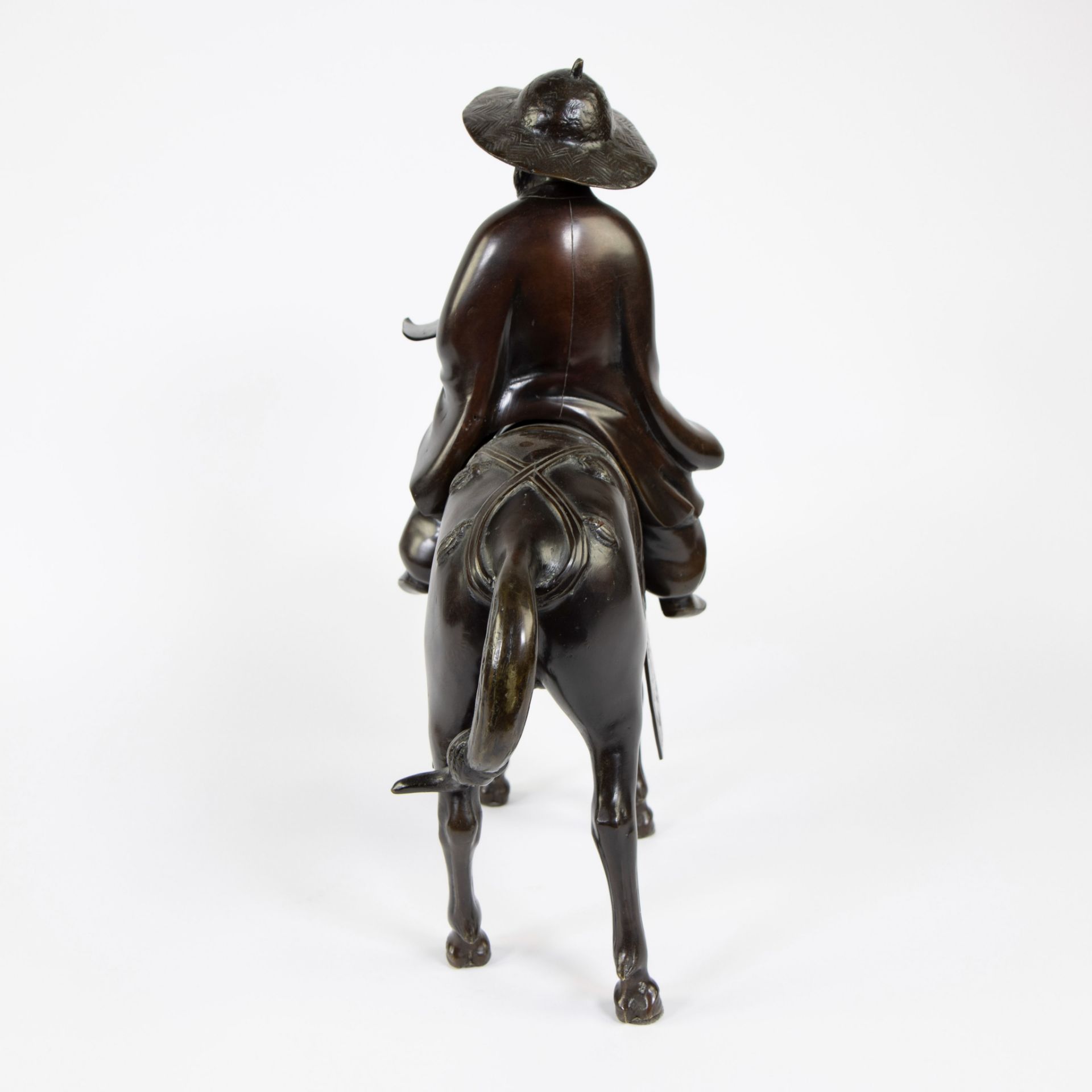 Bronze Toba and his mule, Japanese - Image 3 of 5