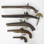 Lot of old pistols and decorative pistols