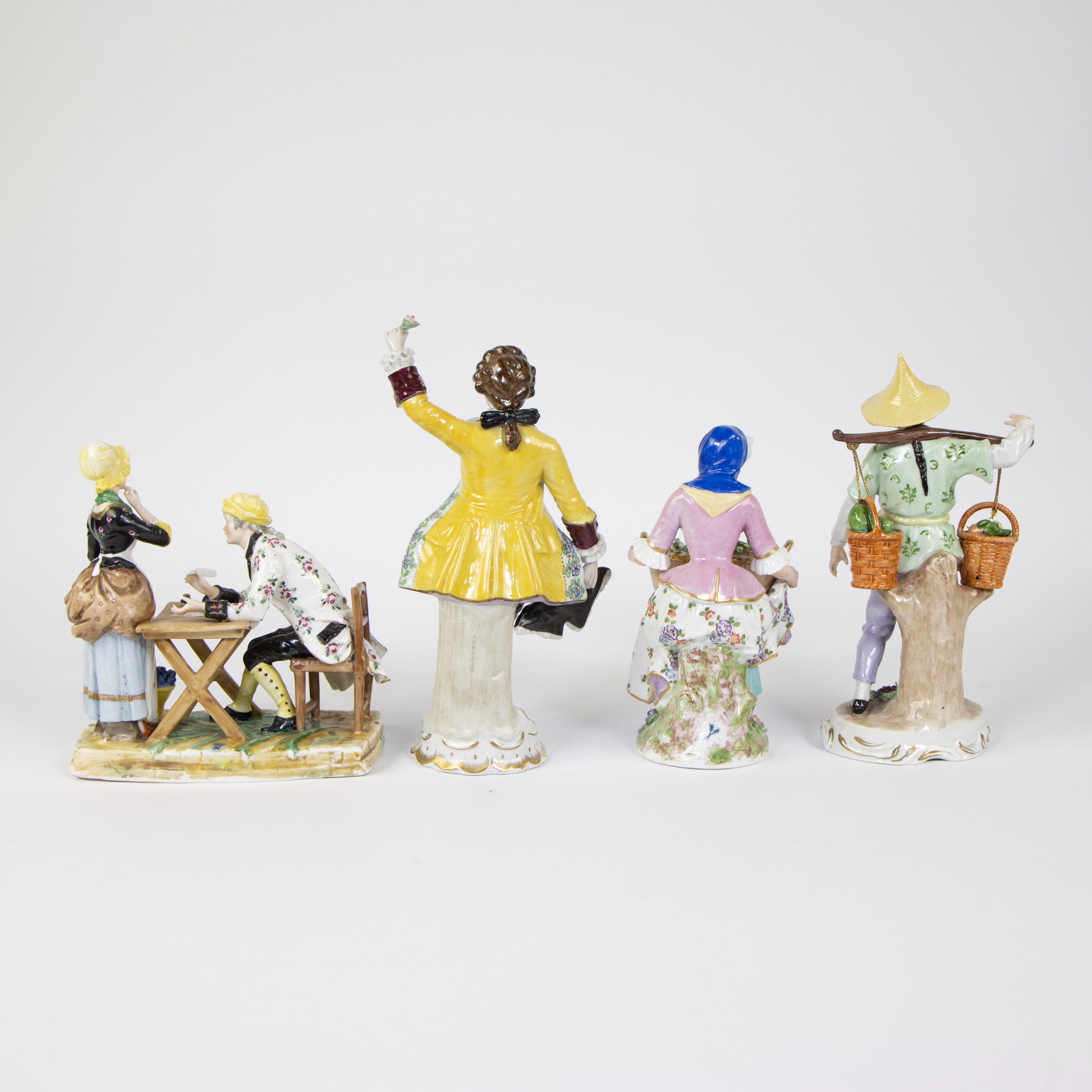 Large collection of porcelain figurines and 2 round lidded boxes (one of which is Sèvres) - Image 4 of 15