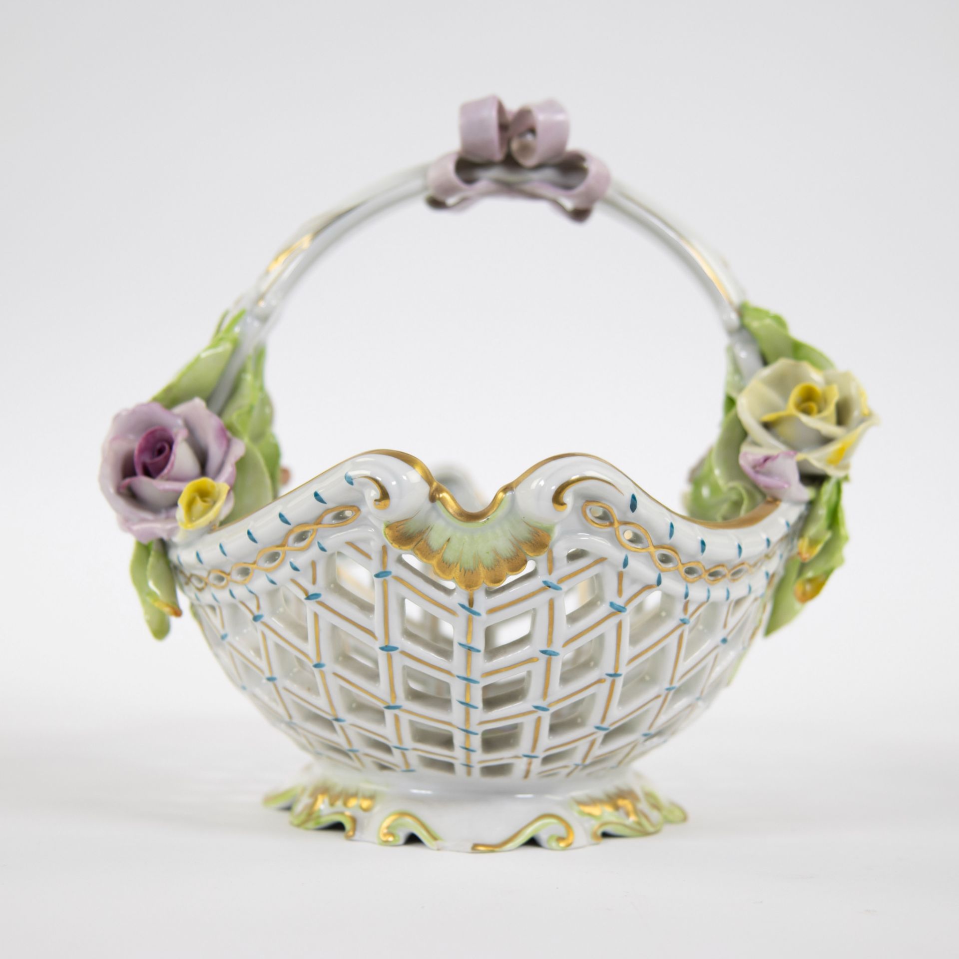 Herend porcelain basket, marked - Bild 5 aus 7