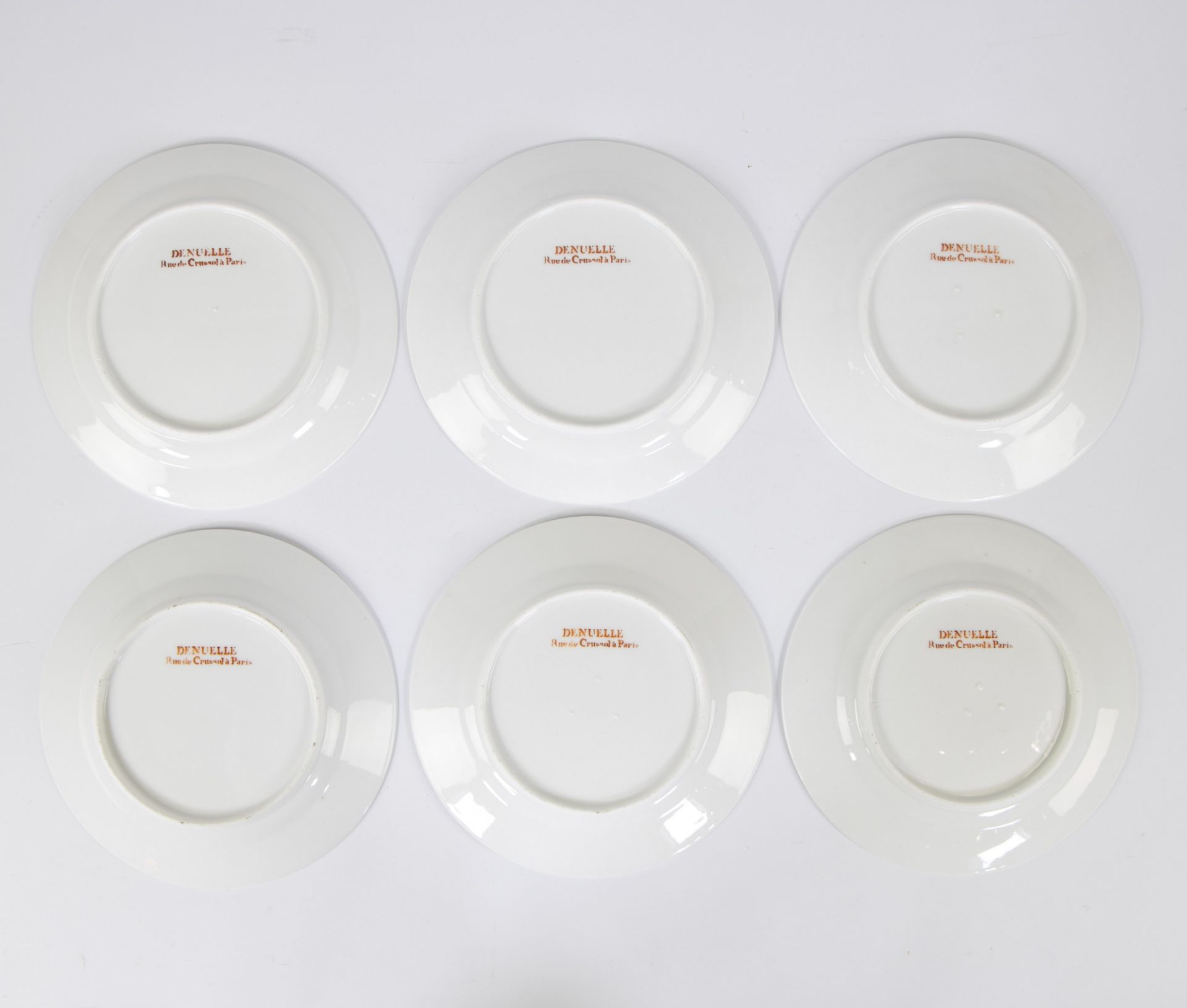 Collection of 6 Denuelle Paris porcelain plates circa 1820 (cresite in virtute jucunde) - Bild 3 aus 3