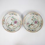 Collection of 2 Chinese famille rose plates, 18th century
