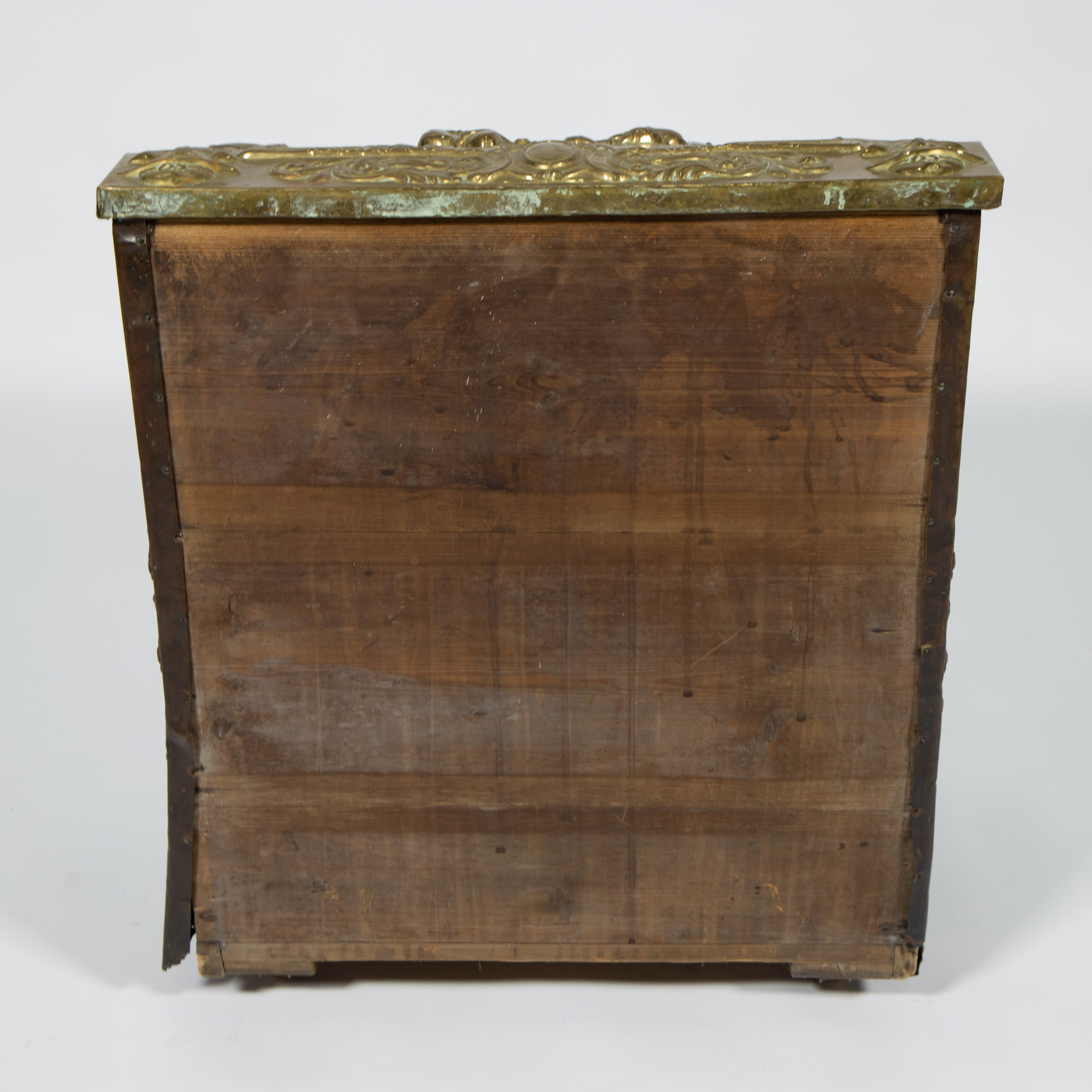 Wooden case with copper fittings, signed - Image 4 of 6