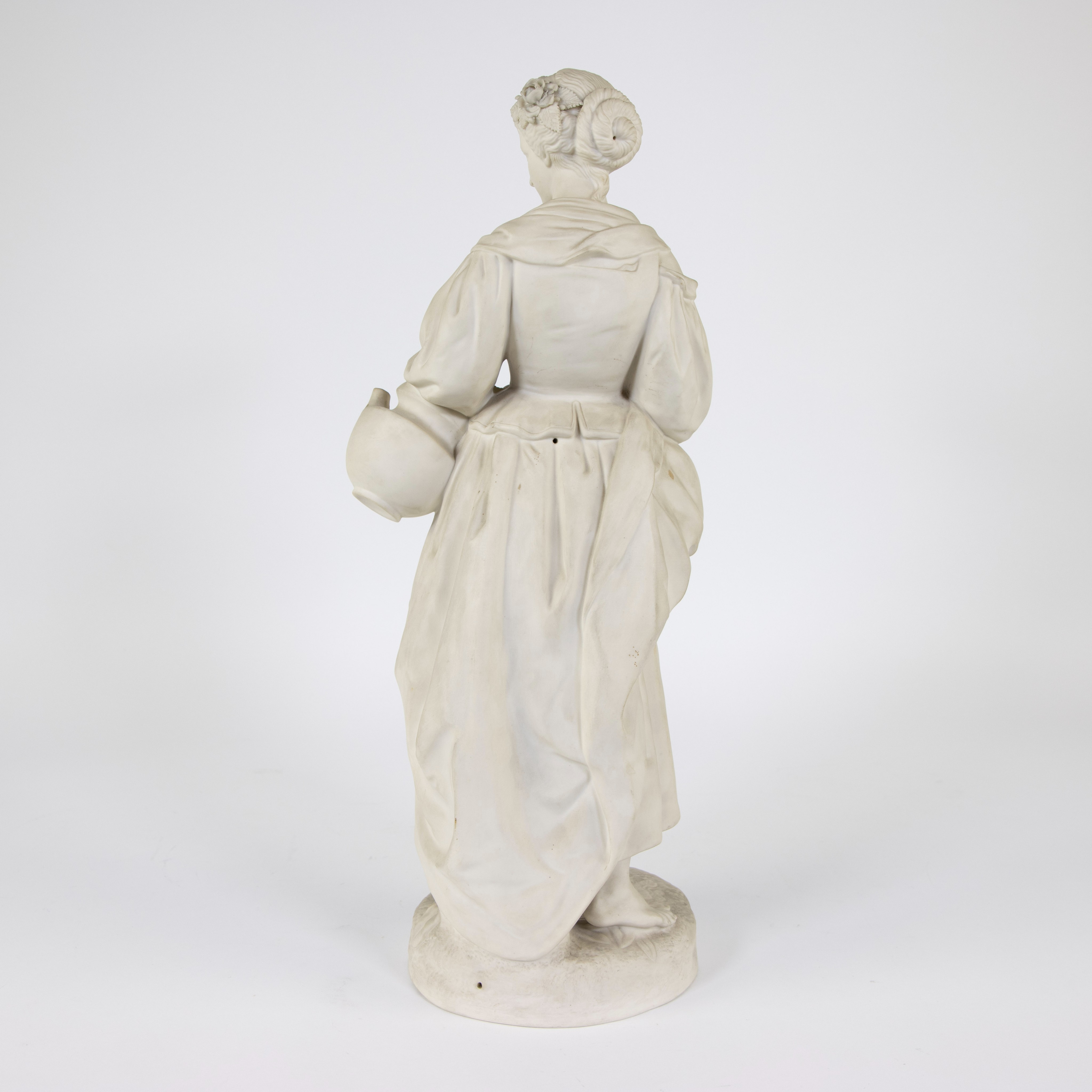 Biscuit figurine of a lady with flowers and jug - Image 3 of 5