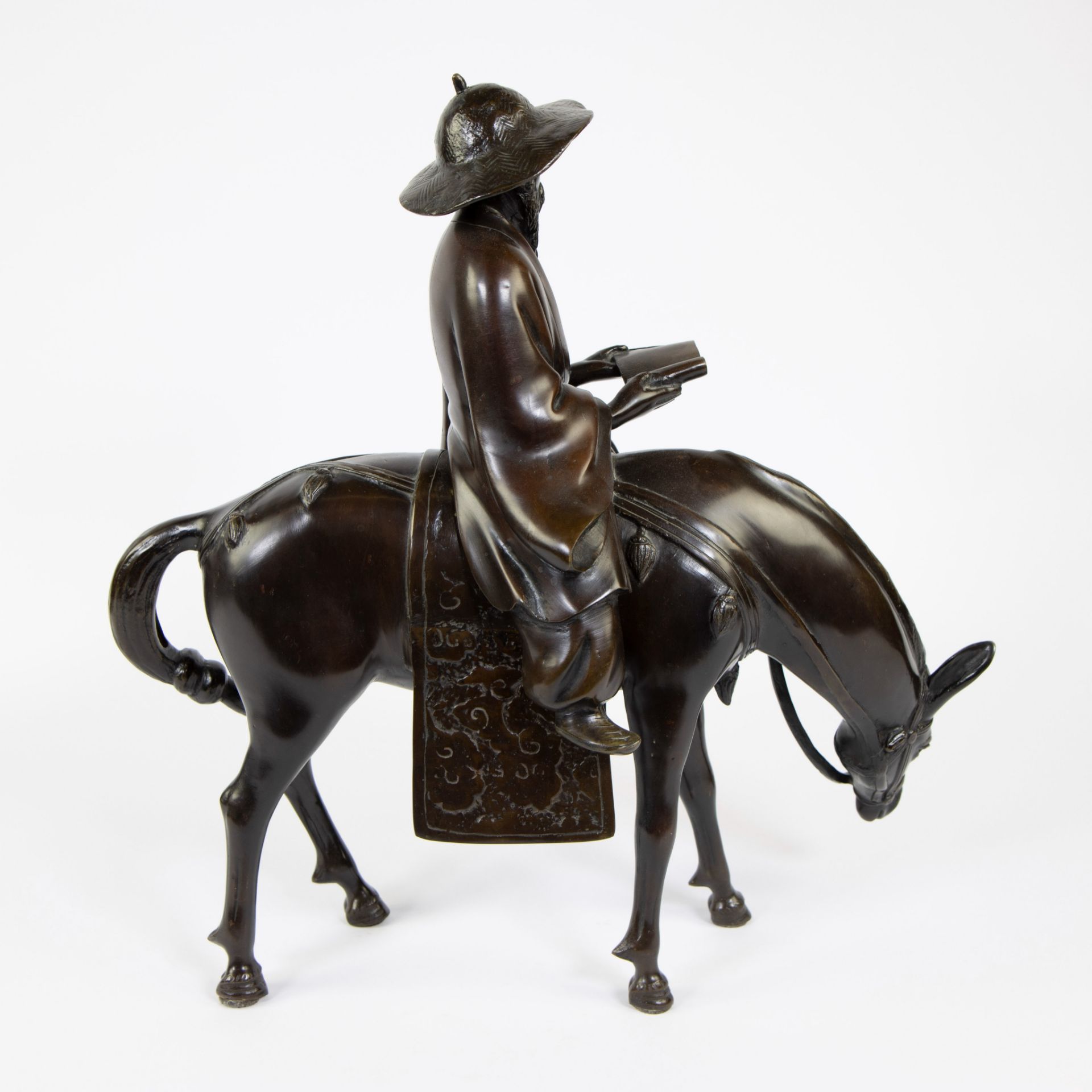 Bronze Toba and his mule, Japanese - Image 4 of 5