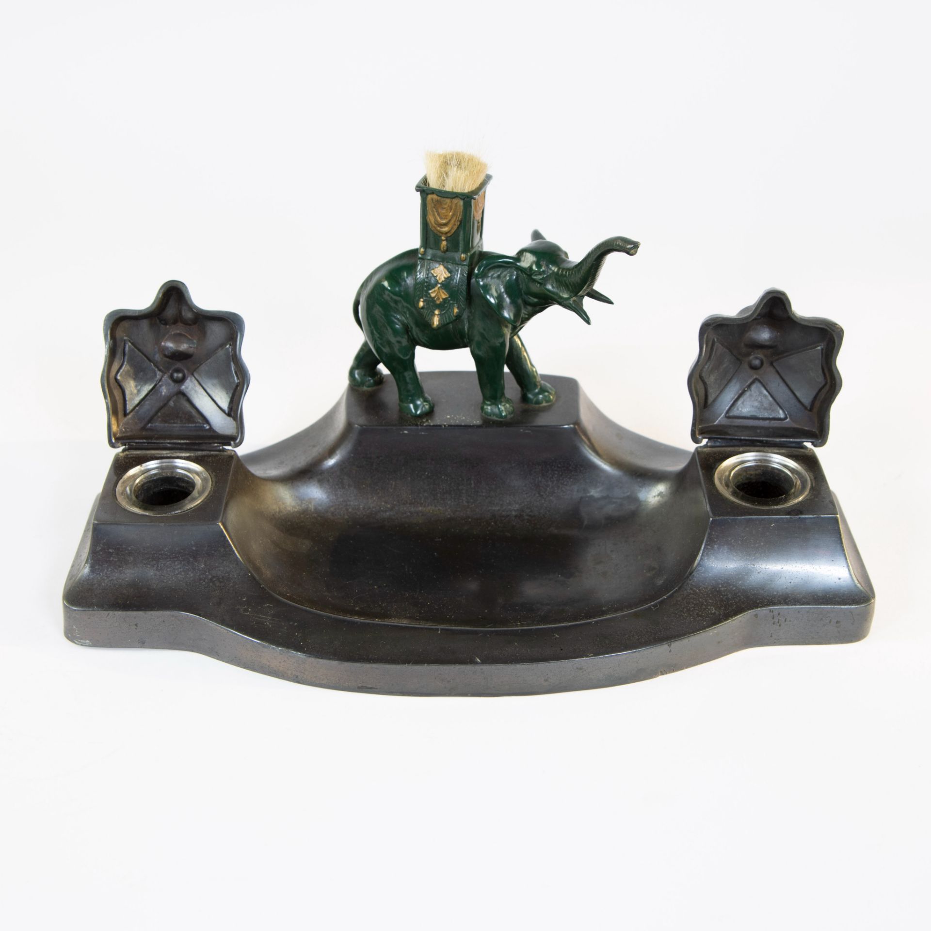 Art Deco inkwell with oriental decor, 1930s - Image 2 of 5