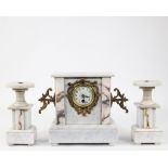 Marble 3 piece classicist French mantel clock