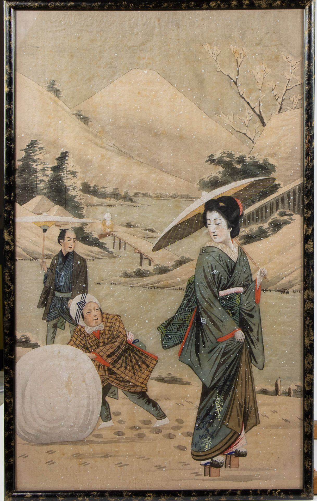Pair of Japanese watercolors, ca 1900 - Bild 4 aus 5