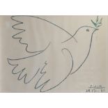 PABLO PICASSO - 'Dove of Peace' - vintage lithograph - signed and plate dated 27.12.61