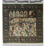 Silk tapestry with oriental scene