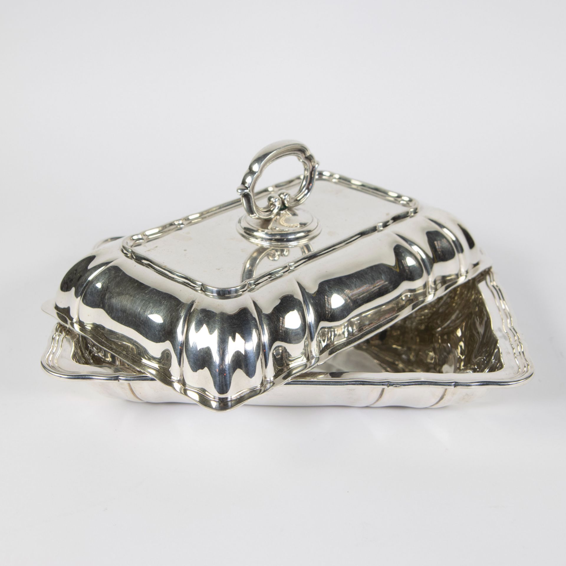Solid Italian silver vegetable dish 20th century, marked - Image 2 of 7