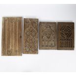 Lot of 3 Gothic panels 16th century and neo-Gothic letter panel