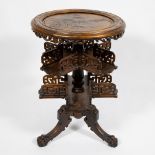 French round tablewith revolving book stand in the style of Gabriel Viardot, circa 1880