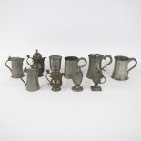 Large collection of pewter pitchers and beer pots, 18th/19th century