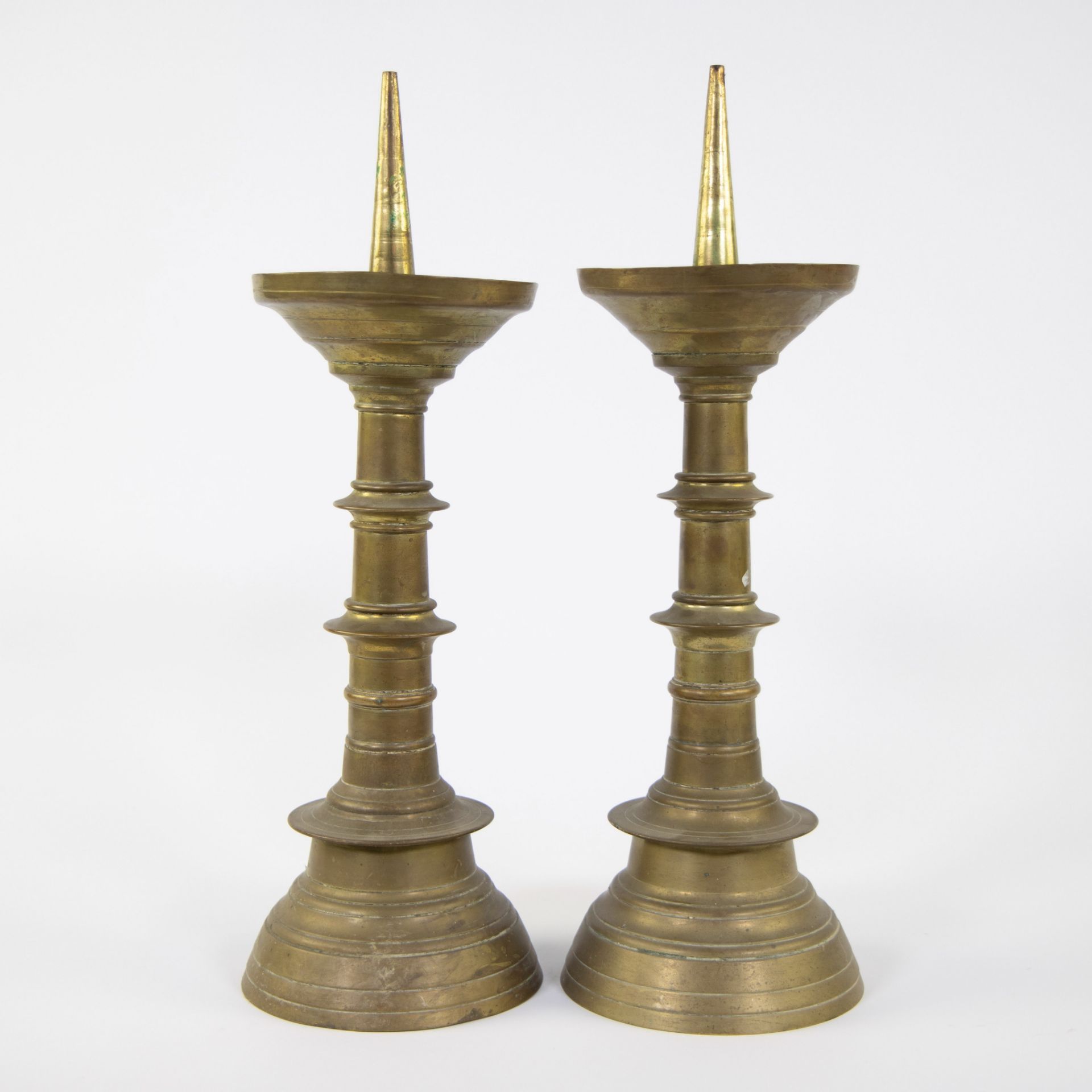 Pair of Gothic church candlesticks