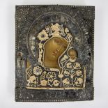 Russian/Orthodox icon with silver riza, 19th century