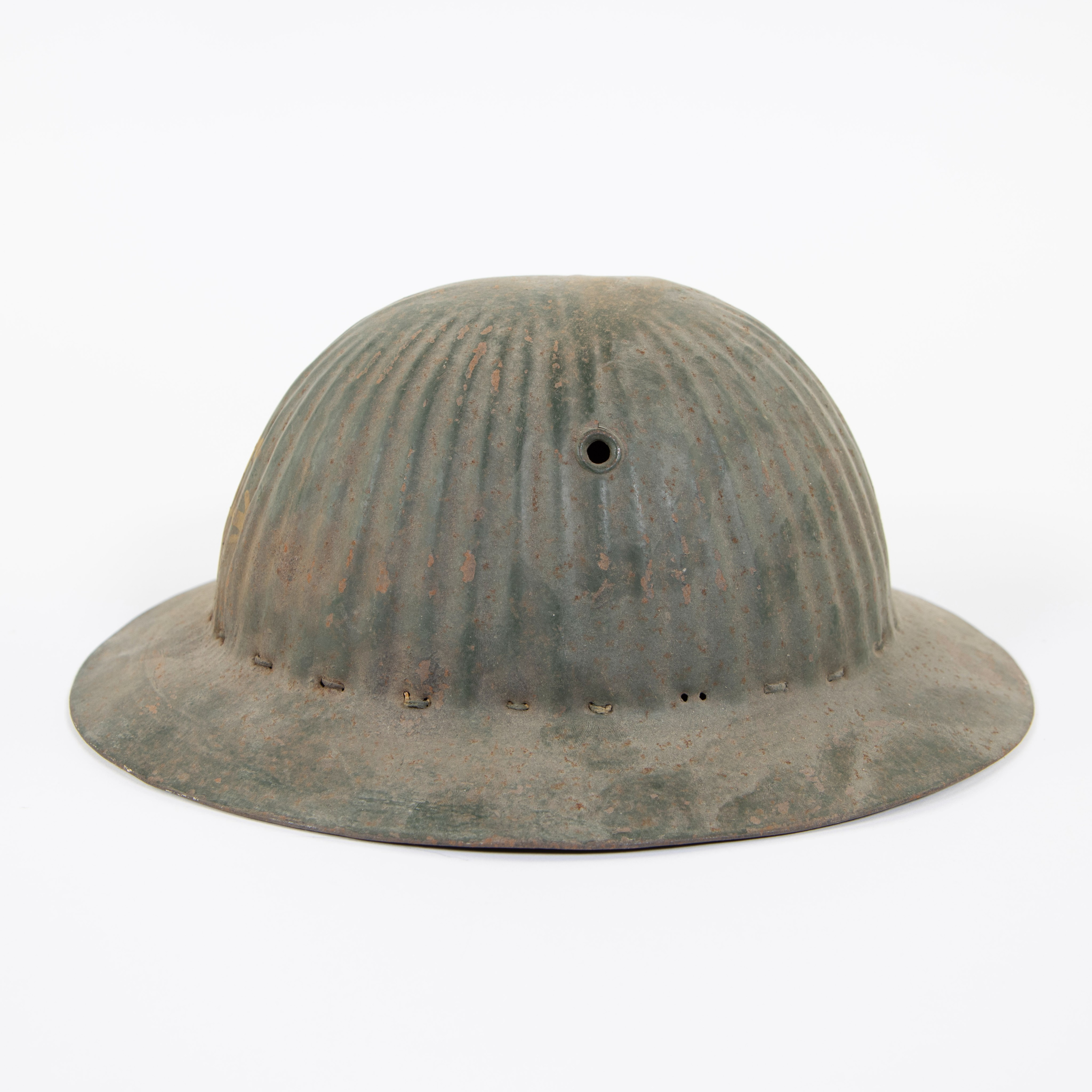 First English WW I helmet, sold to Portugal and used in the Civil War. - Image 2 of 4