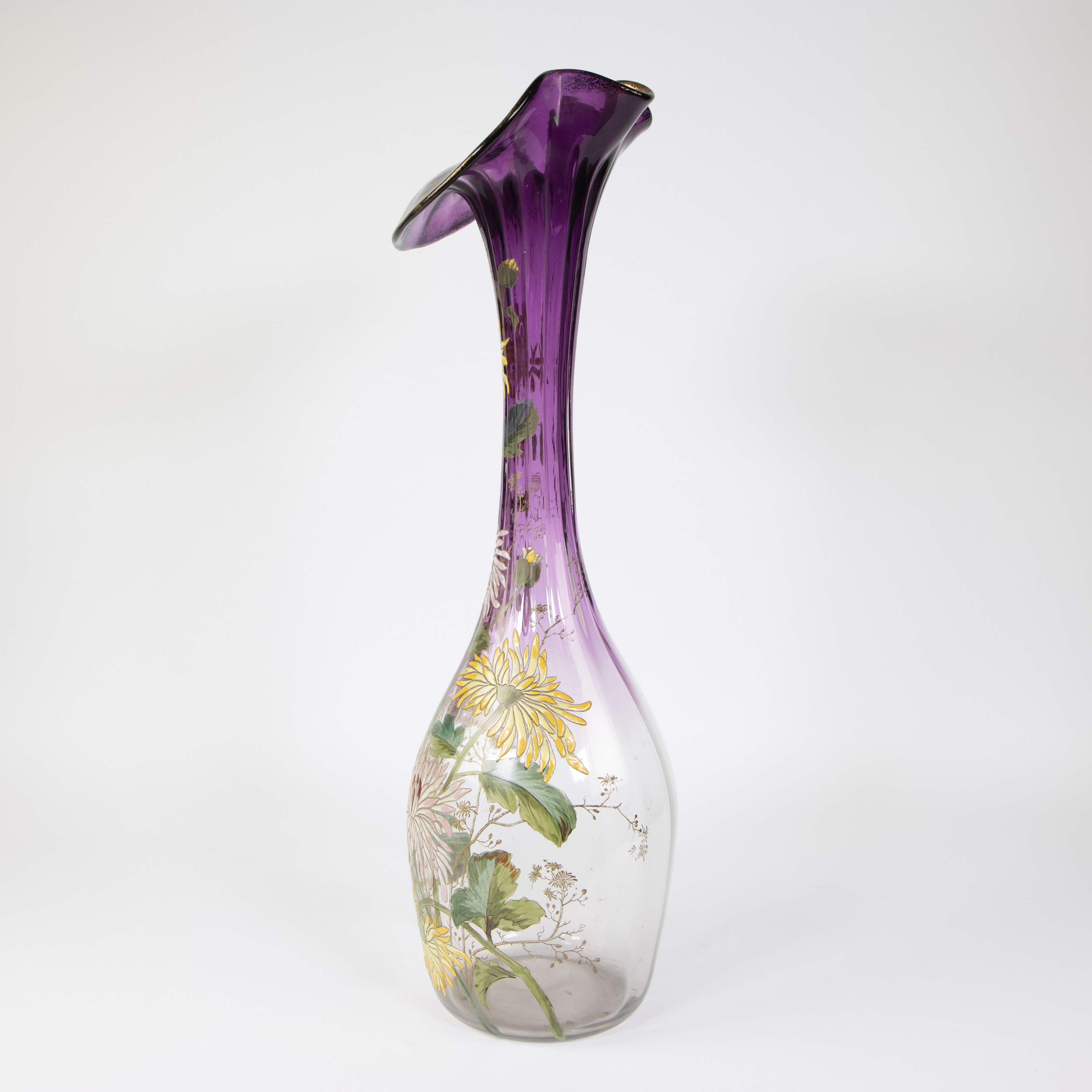 Art Nouveau style vase attributed to François-Théodore LEGRAS (1839-1916), with orchid-shaped collar - Image 2 of 5